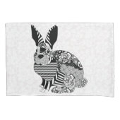 Chevron en bloemenkonijn kussensloop (Voorkant)