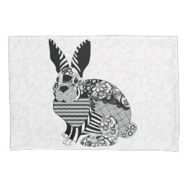 Chevron en bloemenkonijn kussensloop