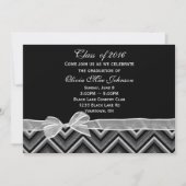 Chevron en Bow Afstuderen Invitation Kaart (Voorkant)