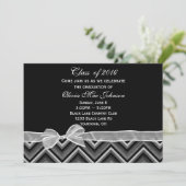 Chevron en Bow Afstuderen Invitation Kaart (Staand voorkant)