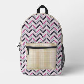 Chevron en Check Pattern Print Cut Naai Rugzak (Voorkant)