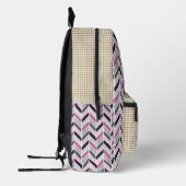 Chevron en Check Pattern Print Cut Naai Rugzak (Links)