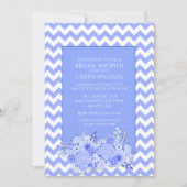 Chevron en Flowers Bridal Shower Invitation Kaart (Voorkant)