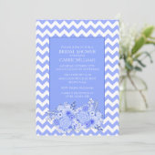 Chevron en Flowers Bridal Shower Invitation Kaart (Staand voorkant)