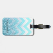 Chevron en Glitter Bagagelabel (Achterkant horizontaal)