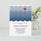 Chevron en Heart Engagement Party Kaart (Staand voorkant)