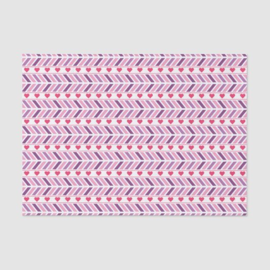 Chevron en Hearts Tissue Papier (Voorkant)
