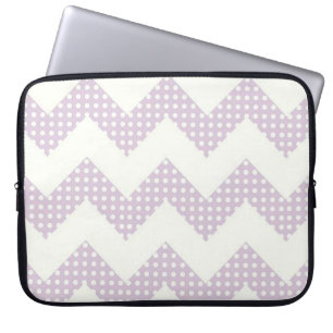 Chevron en Polka Dots Laptop Sleeve