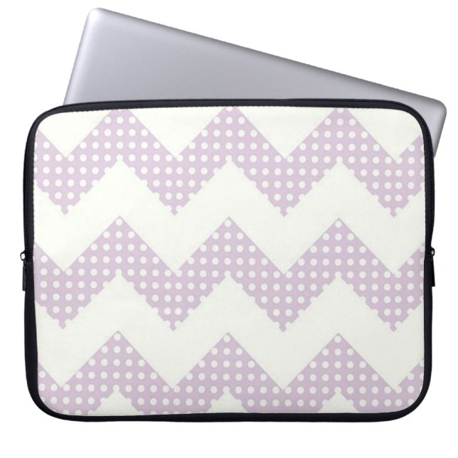 Chevron en Polka Dots Laptop Sleeve (Voorkant)
