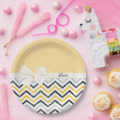 Chevron en Polka Dots Papieren Bordje (Feest)