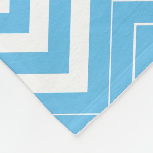 Chevron en polka stip in wit blauw lint fleece deken (Hoek)