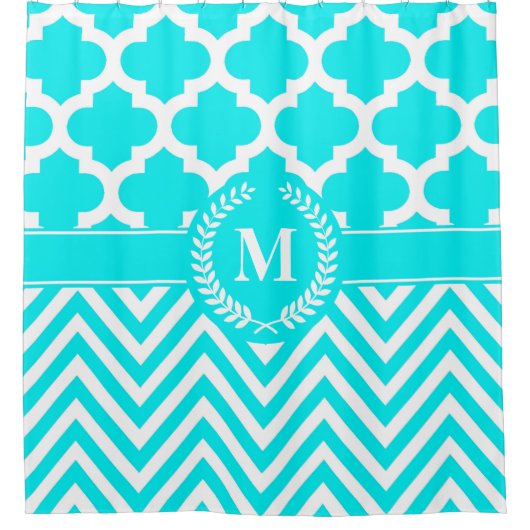 Chevron en Quatrefoil Douchegordijn (Voorkant)