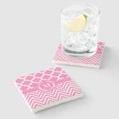Chevron en Quatrefoil Stenen Onderzetter (Zijkant)