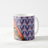 Chevron en roze vogel koffiemok (Voorkant rechts)