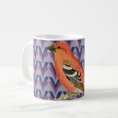 Chevron en roze vogel koffiemok (Voorkant links)