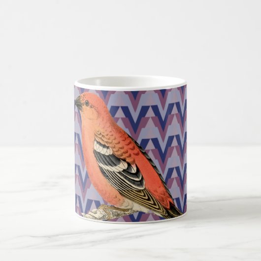 Chevron en roze vogel koffiemok (Center)