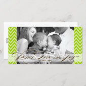 Chevron en Script Holiday Photo Card Feestdagenkaart (Voorkant / Achterkant)