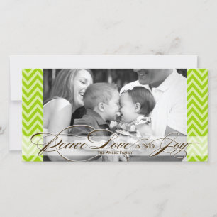 Chevron en Script Holiday Photo Card Feestdagenkaart