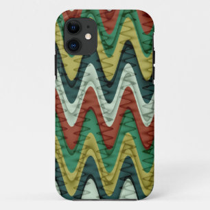 Chevron en Wavy Stripes Retro Pattern 2 iPhone 11 Hoesje