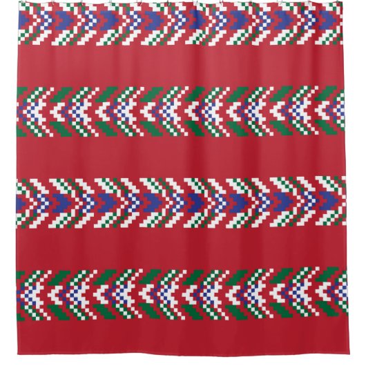Chevron fair isle naadloze patroondesignallover; douchegordijn (Voorkant)