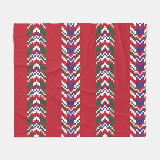 Chevron fair isle naadloze patroondesignallover; fleece deken (Voorkant (Horizontaal))