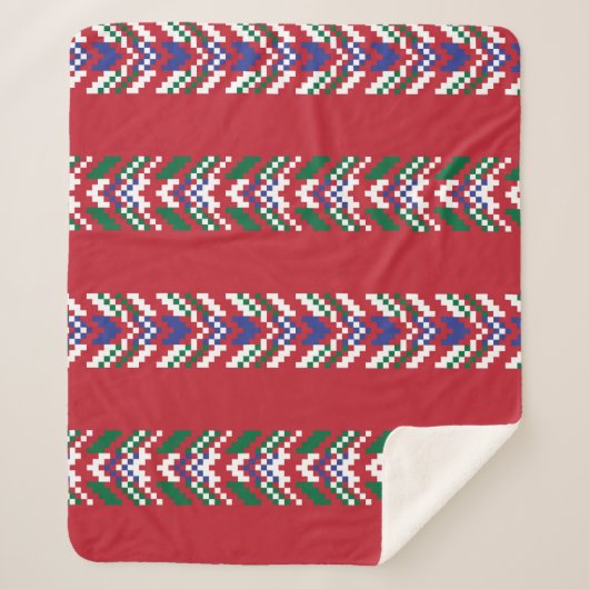 Chevron fair isle naadloze patroondesignallover; sherpa deken (Voorkant)