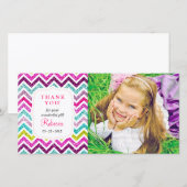 Chevron Faux Glitter Rainbow Hartelijk dank Bedankkaart (Voorkant / Achterkant)