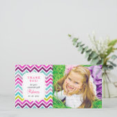 Chevron Faux Glitter Rainbow Hartelijk dank Bedankkaart (Staand voorkant)