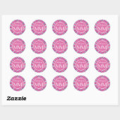 Chevron Faux Glitter Roze & Blauw Bling DIY Labels (Vel)
