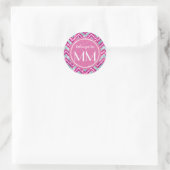 Chevron Faux Glitter Roze & Blauw Bling DIY Labels (Tas)