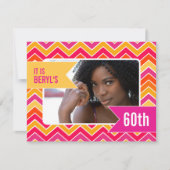 Chevron felle foto Uitnodiging op 60ste verjaardag (Voorkant)