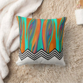 Chevron Flame | oranje zwart-witwatten Kussen (Deken)