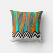 Chevron Flame | oranje zwart-witwatten Kussen (Voorkant)