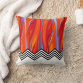 Chevron Flame | rood oranje blauw lila zwart wit Kussen (Deken)