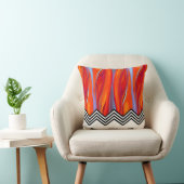 Chevron Flame | rood oranje blauw lila zwart wit Kussen (Stoel)