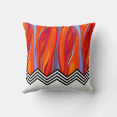 Chevron Flame | rood oranje blauw lila zwart wit Kussen (Achterkant)