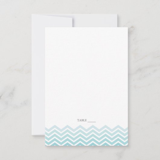 Chevron FOLDABLE Place Cards - Aqua Kaart (Voorkant)