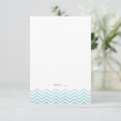 Chevron FOLDABLE Place Cards - Aqua Kaart (Staand voorkant)