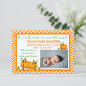 Chevron Foto Pompoen - 3x5 Aankondiging van de Geb (Staand voorkant)