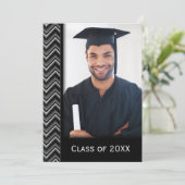 Chevron Frame With Graduation Photo Kaart (Staand voorkant)