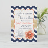 Chevron Garden Bridal Shower Invitations Kaart (Staand voorkant)