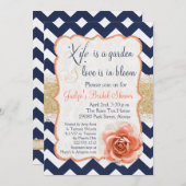 Chevron Garden Bridal Shower Invitations Kaart (Voorkant / Achterkant)