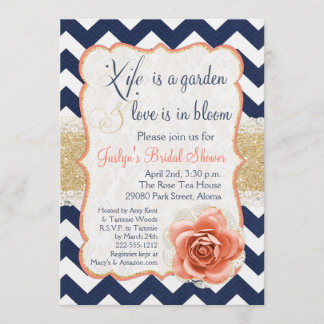 Chevron Garden Bridal Shower Invitations Kaart