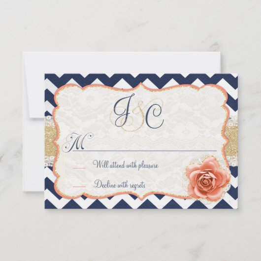 Chevron Garden RSVP Kaarten invoegen (Voorkant)