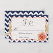 Chevron Garden RSVP Kaarten invoegen (Voorkant / Achterkant)