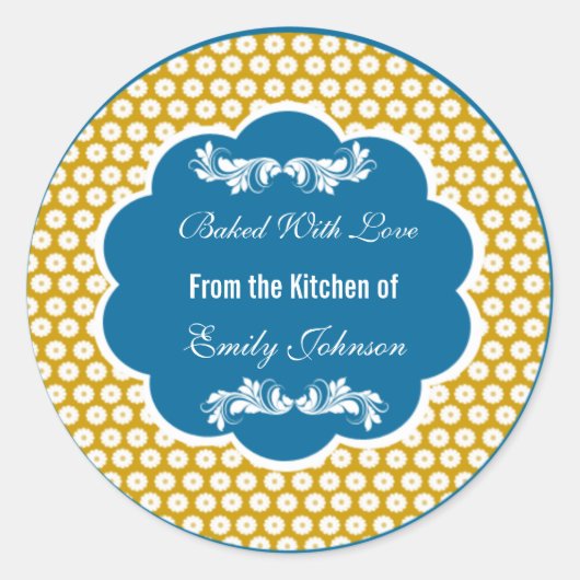 Chevron gebakken met liefde Stickers cadeau Labels (Voorkant)