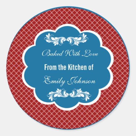 Chevron gebakken met liefde Stickers cadeau Labels (Voorkant)