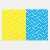 Chevron geel blauw wit Chevron patroon Inpakpapier Vel (Voorkant 3)