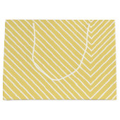 Chevron geel en wit groot cadeauzakje (Voorkant)