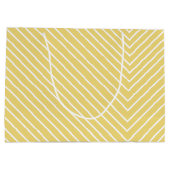 Chevron geel en wit groot cadeauzakje (Achterkant)